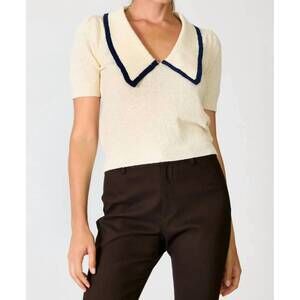 NEW LINE AND DOT mariner collared sweater in cream
